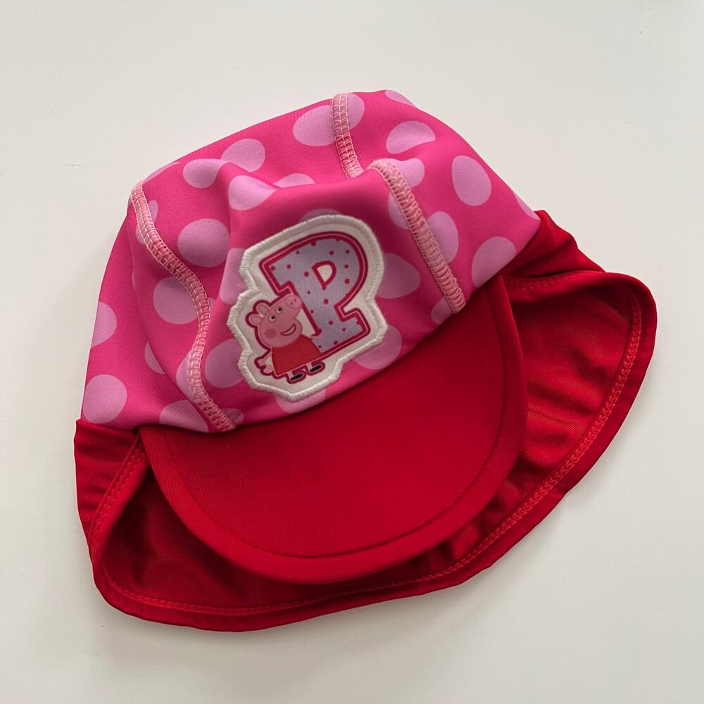 Peppa Pig Toddler Swim Sun Hat red pink polka dot